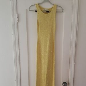 Elegant Yellow Sleeveless Dress